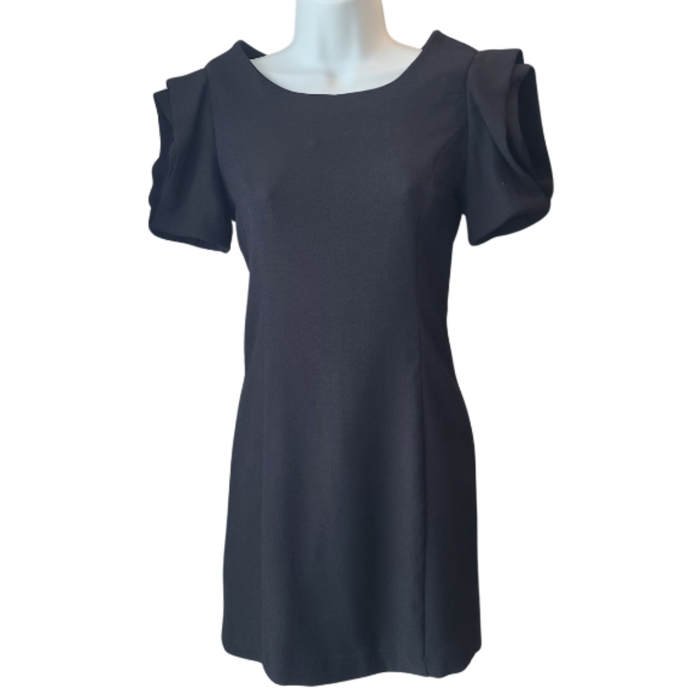 Tomo Aggie Dress Korean Design Black Ruched Sleeve Office Modern Luxury Wedding